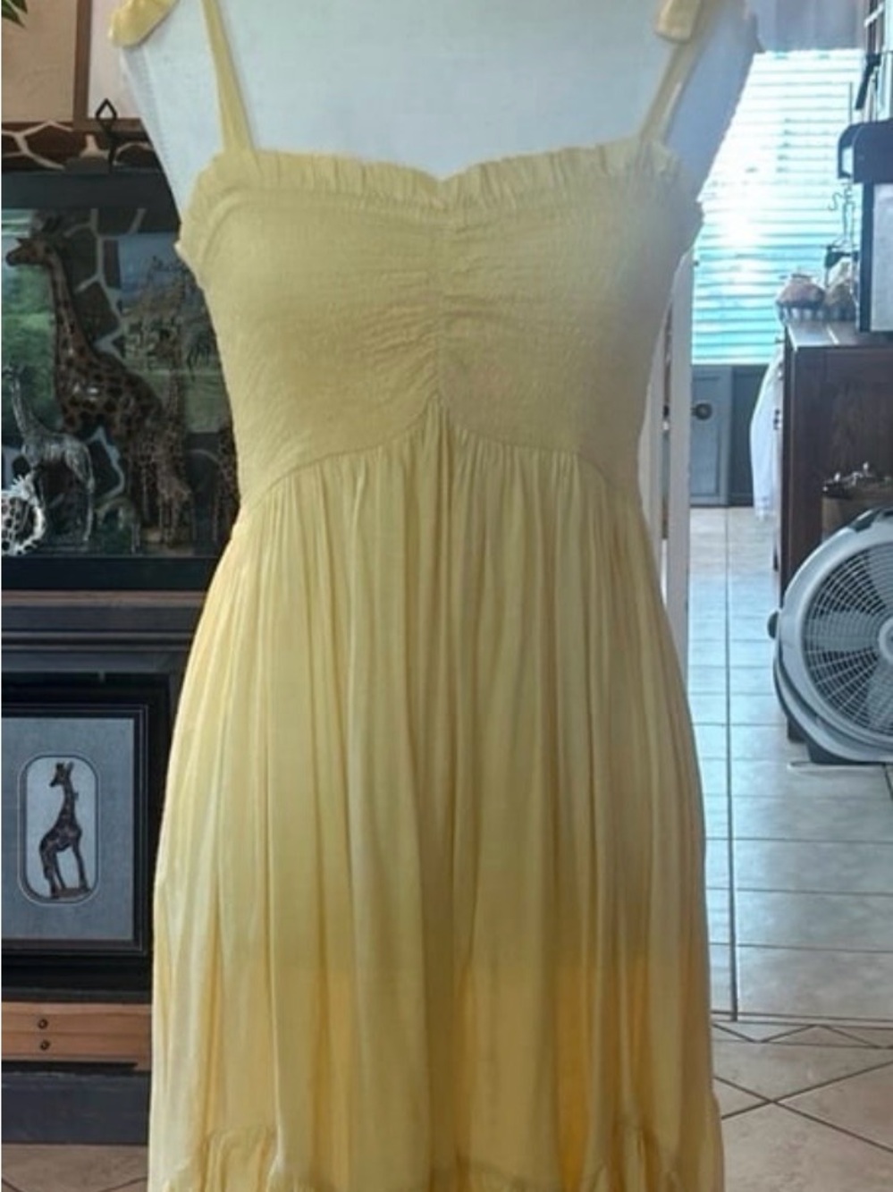 NWT Patrons of Peace Buttercup Yellow Sundress with Smocked Bodice. Size M